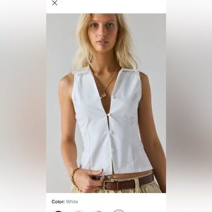 Urban Outfitters Party girl cotton blend button down sleeveless shirt